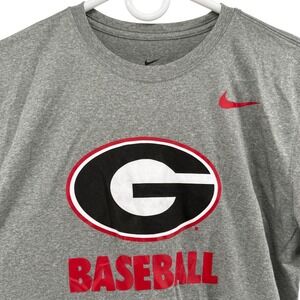 Nike Georgia Bulldogs Baseball Dri-FIT T-Shirt Mens M Gray Heather Short Slv